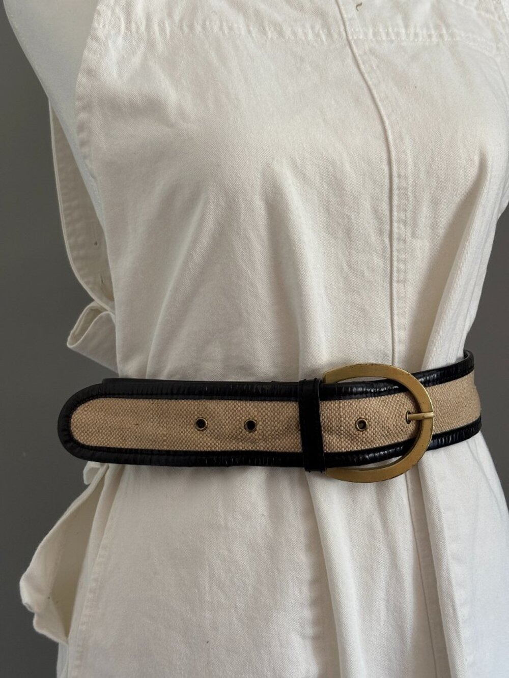 Vintage Woven Straw Belt